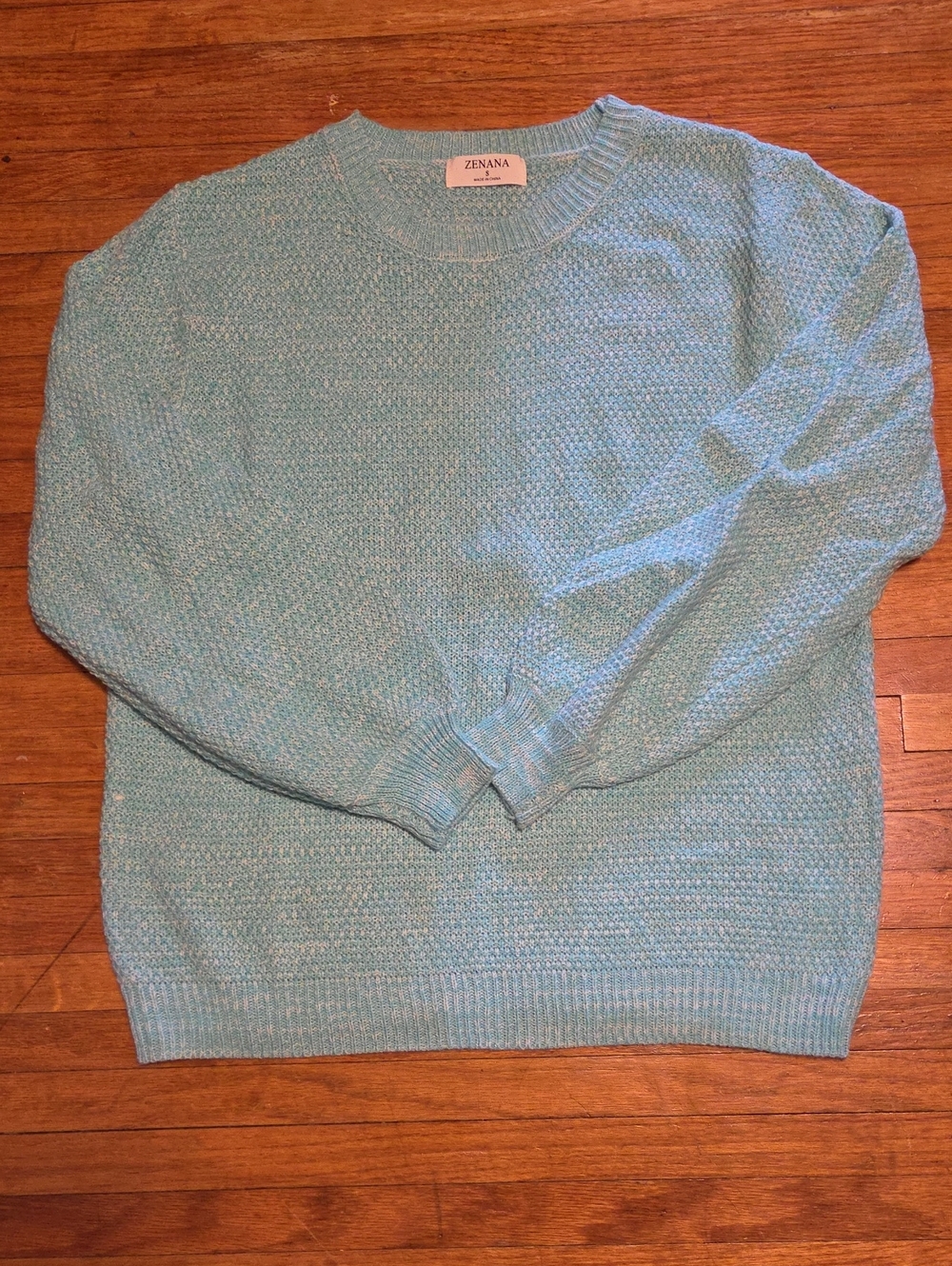Zenana Outfitters Women’s Aqua Crewneck Sweater